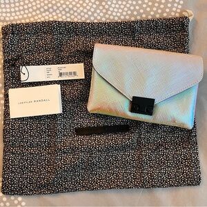 Loeffler Randall Junior Lock Clutch Crossbody Bag pearlescent iridescent